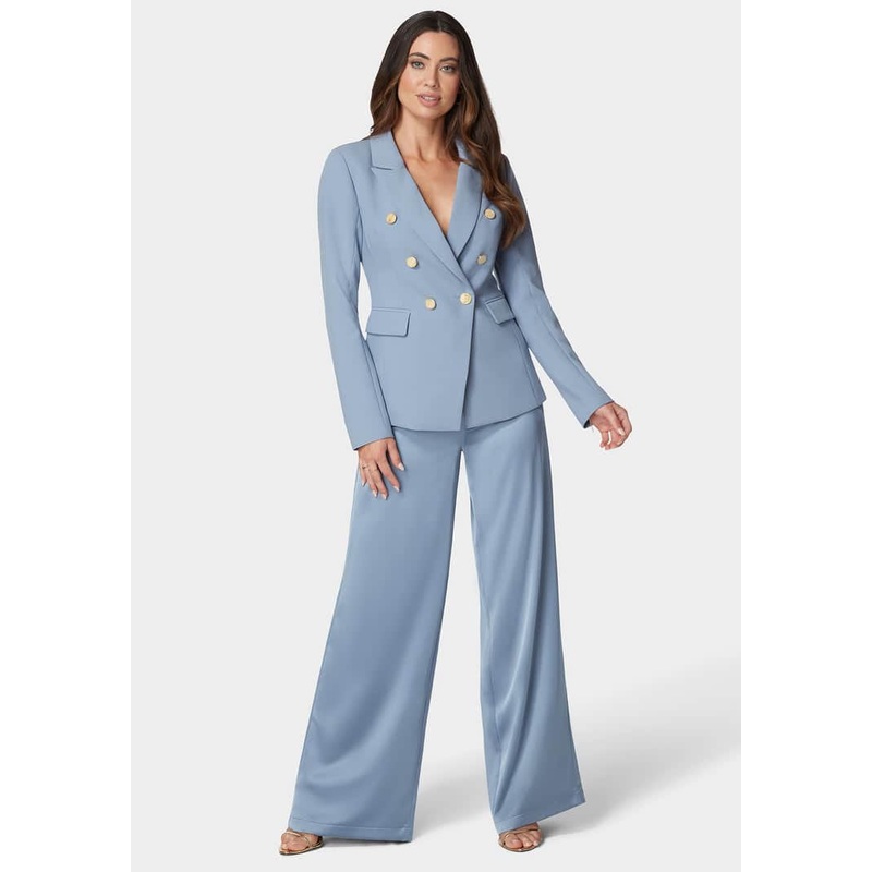High Waist Ultra Wide Leg Satin Pant