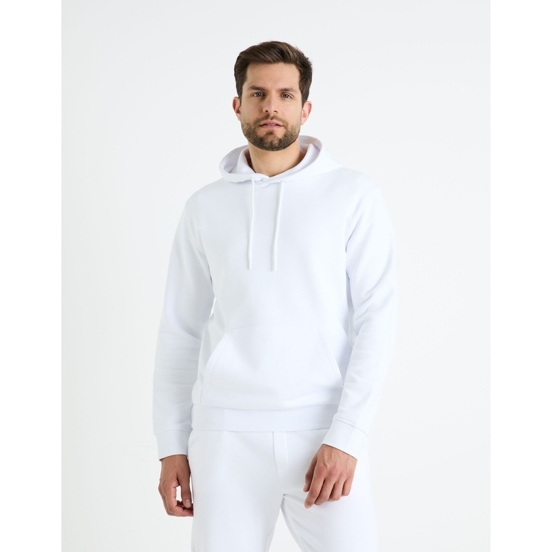 Hooded Cotton Sweatshirt - White