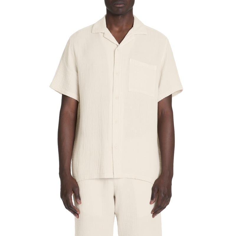 Regular Cotton Gauze Shirt - Beige
