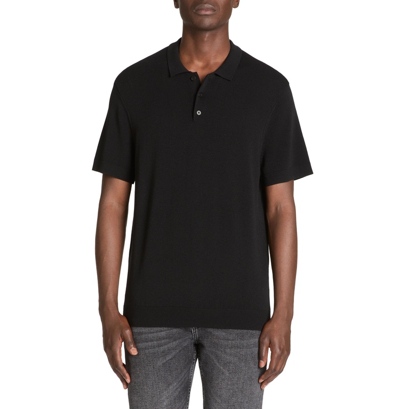 Regular Jersey Polo Shirt - Black