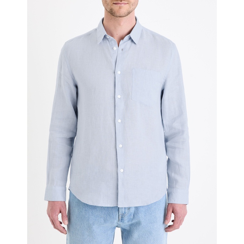 Regular Linen Shirt - Sky Blue