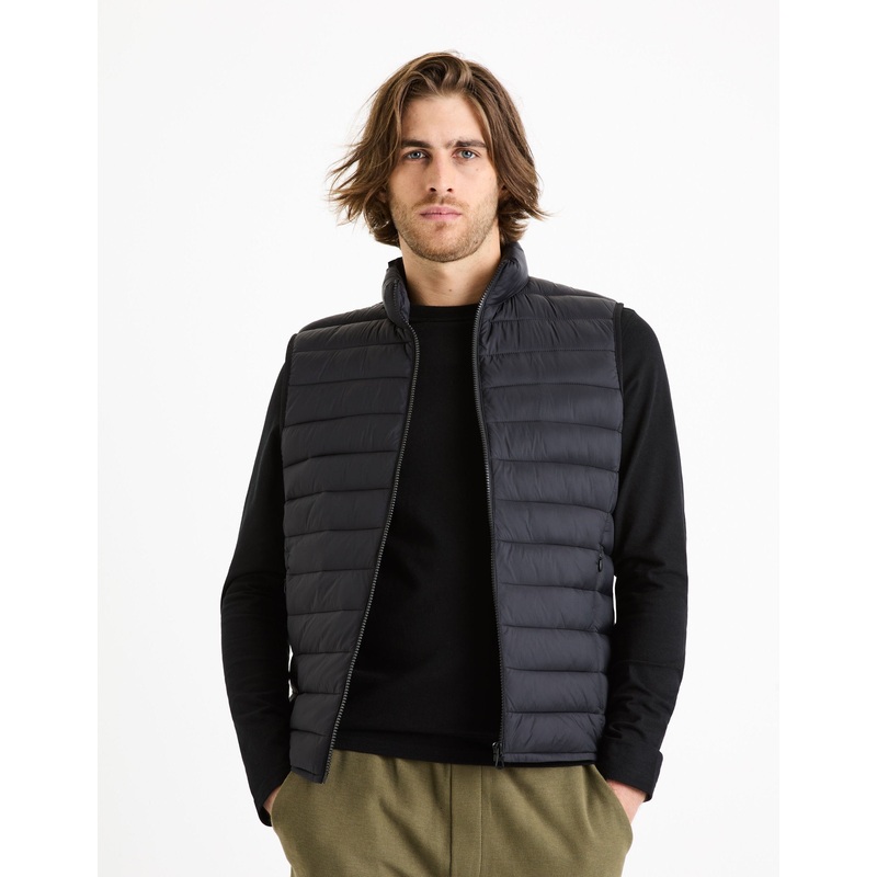 Sleeveless Light Down Jacket - Black