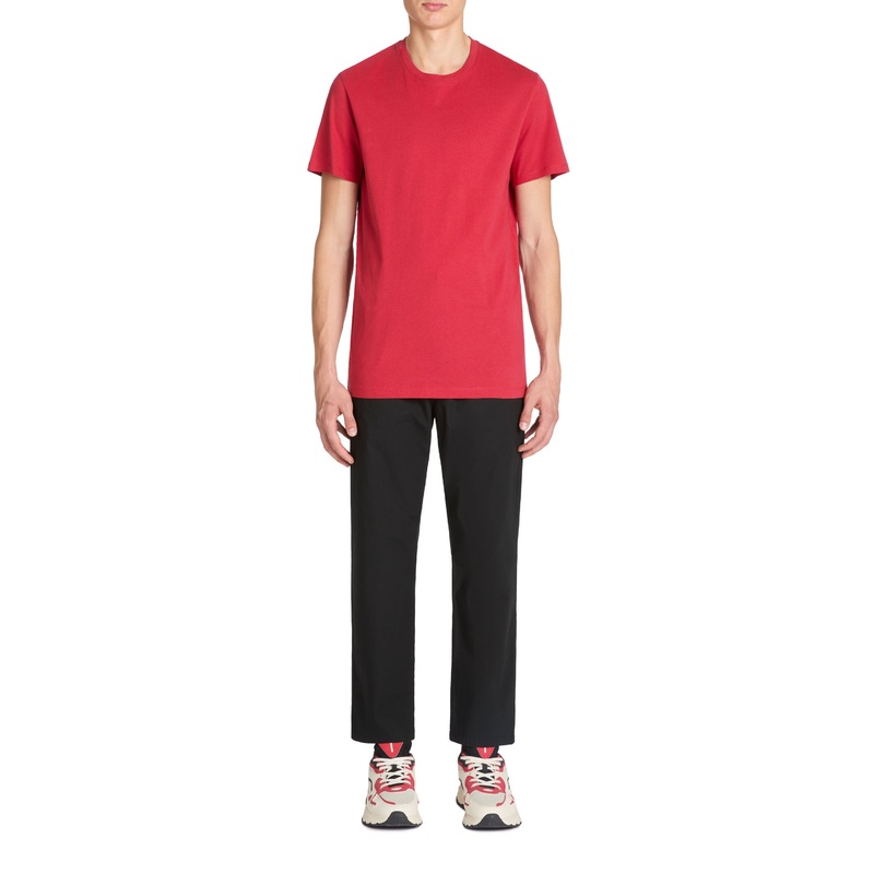 Stretch Cotton Chino Straight Trousers - Black