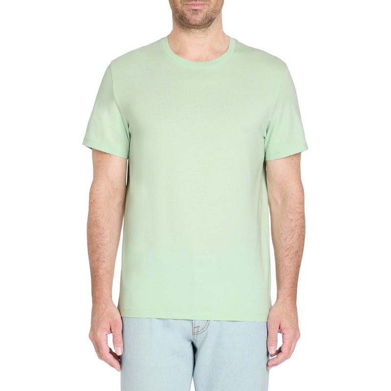 T-Shirt Straight Col Rond 100% Coton - Vert