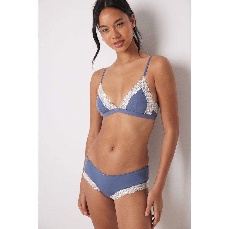 Blue Cotton Wide Side Panty