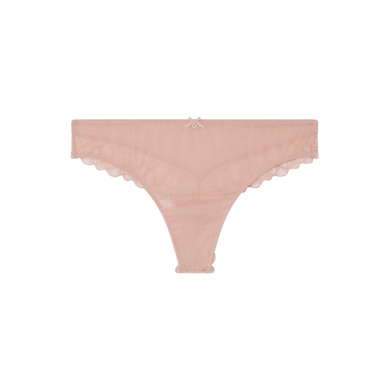 Brazilian Lace Tulle Pink Panty