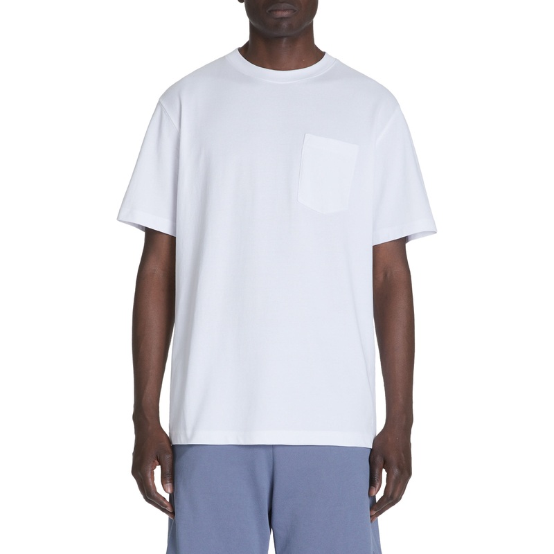 Cotton Blend Boxy Crew Neck T-Shirt - White