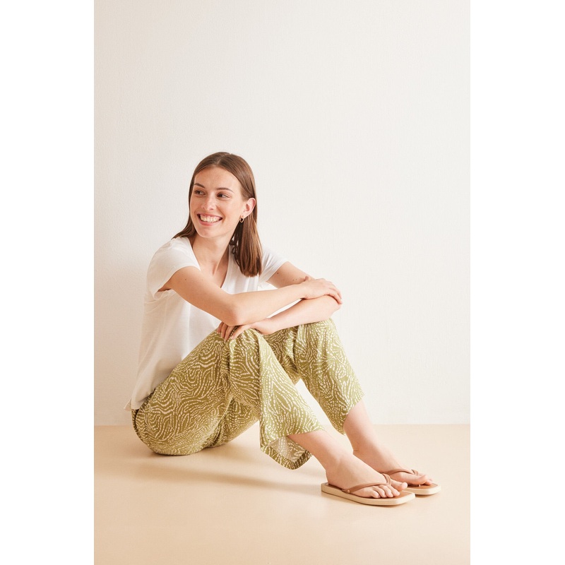 Ethnic Printed Green Pants