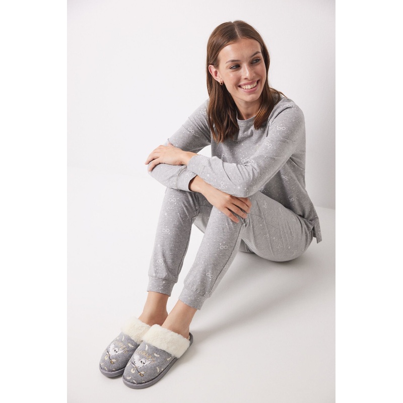 Gray Hogwarts House Slippers