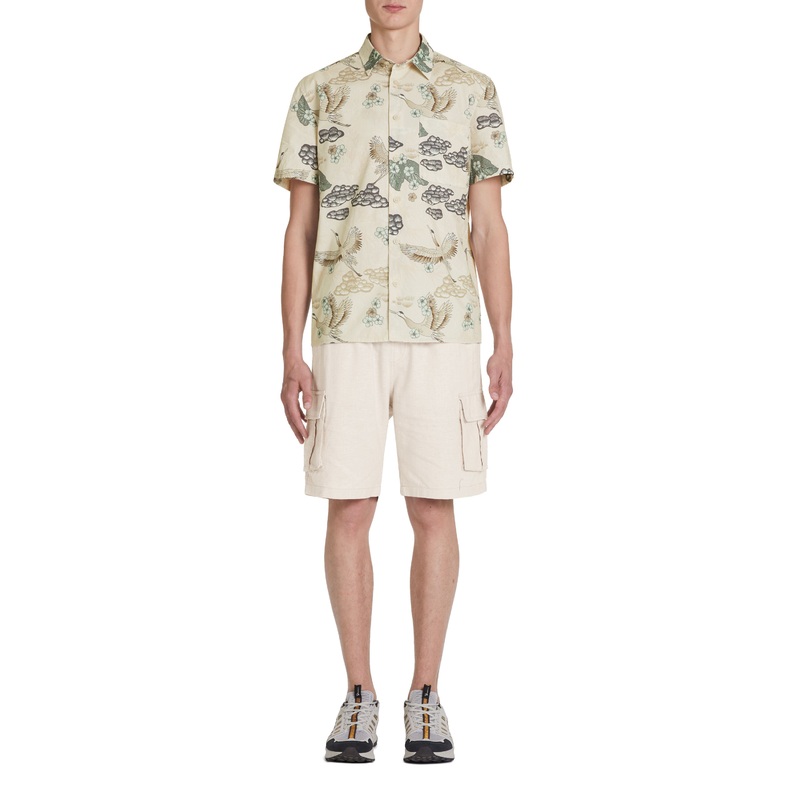 Linen And Cotton Bermuda Shorts - Ecru