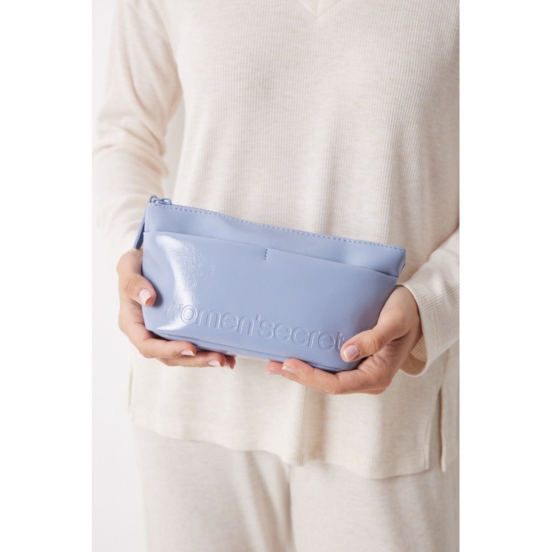 Little Blue Patent Leather Beauty Case
