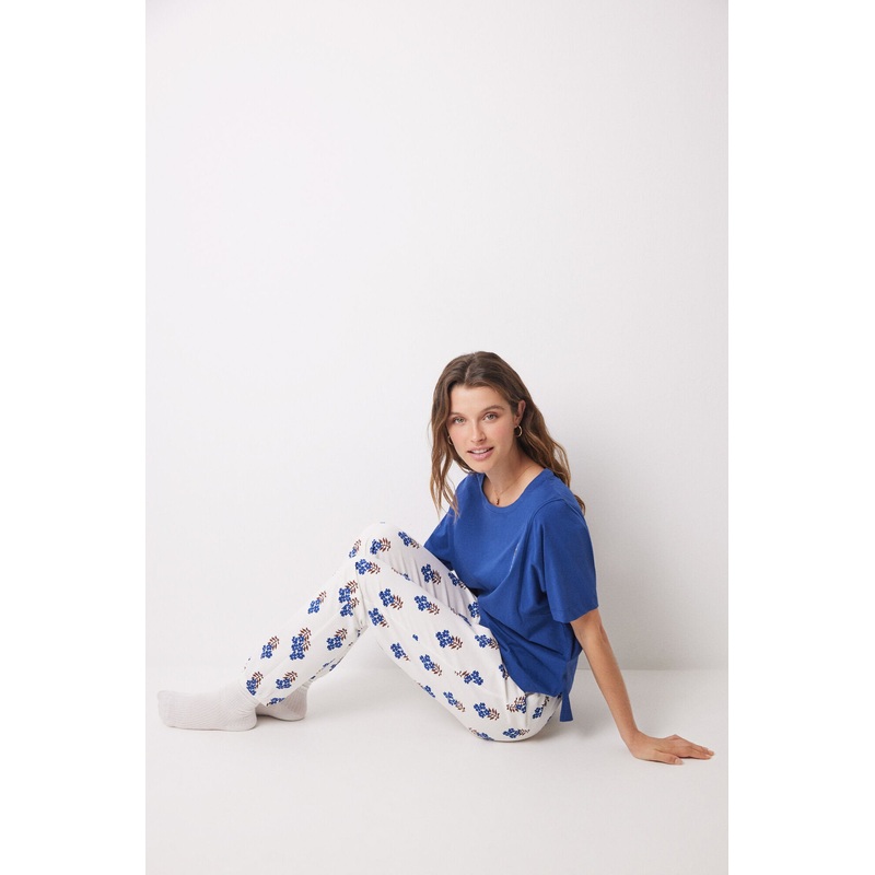 Long Pants 100% Cotton Skinny Flowers