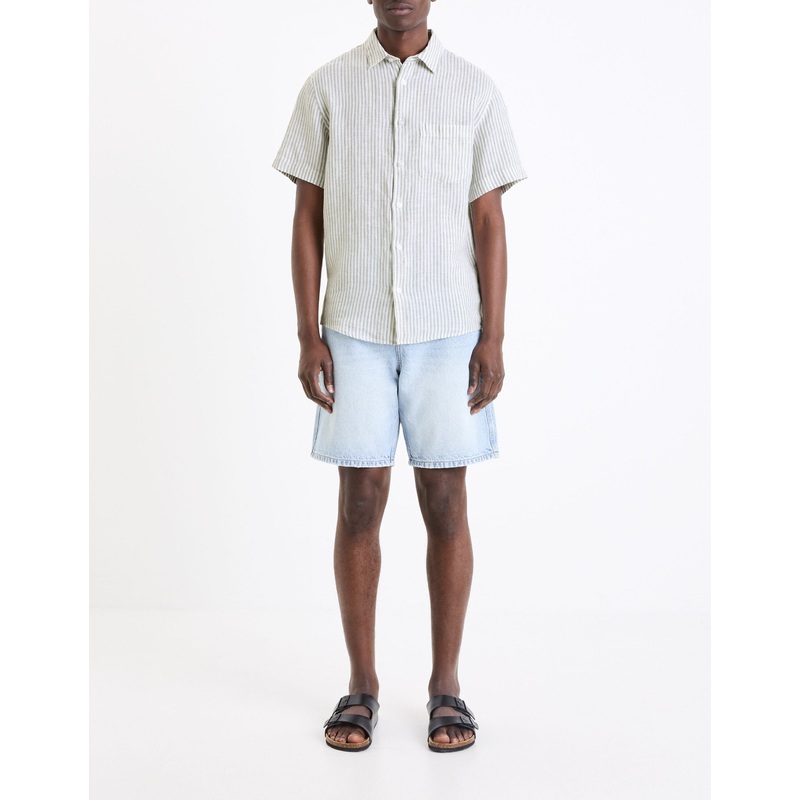 Regular 100% Linen Shirt - Sage