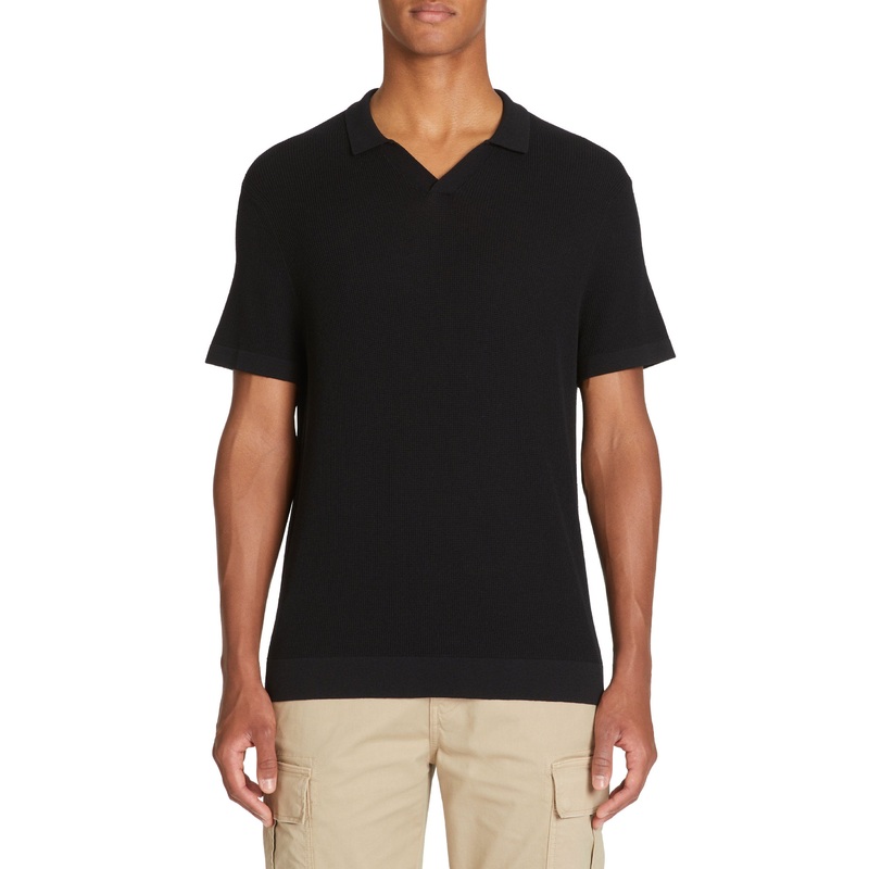 Regular Milano Knit Polo Shirt - Black