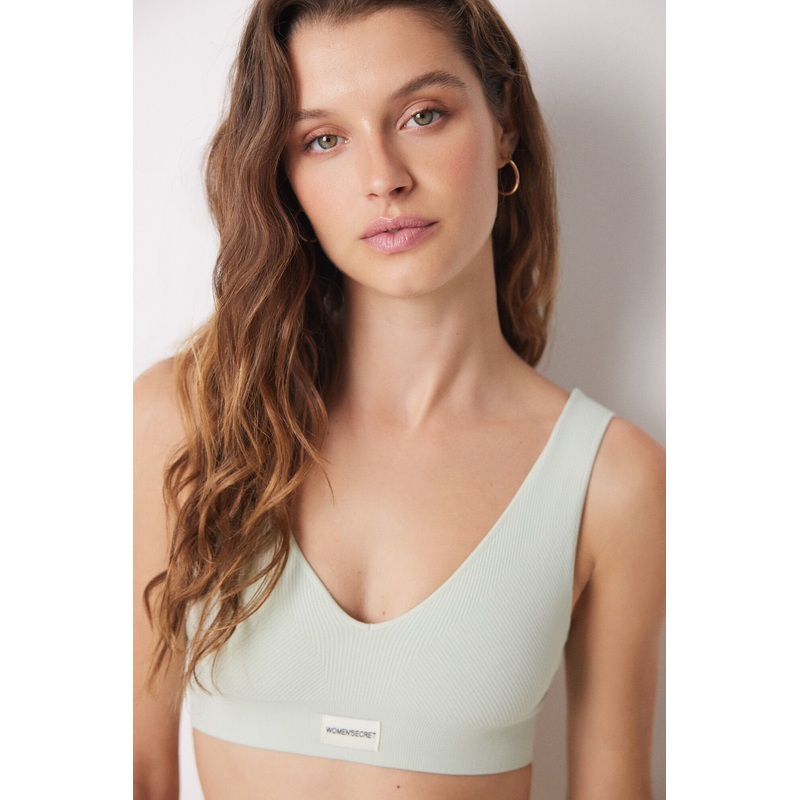 Seamless Green Triangular Bra