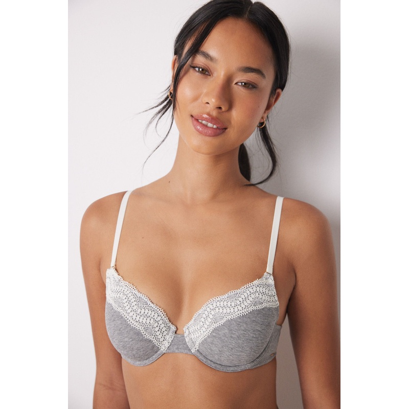 Beautiful Gray Cotton Bra In Different Cup Sizes