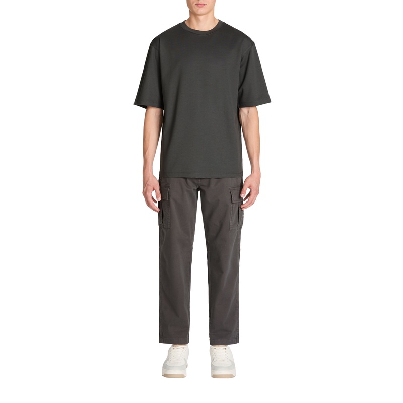 Cargo Straight Trousers - Grey