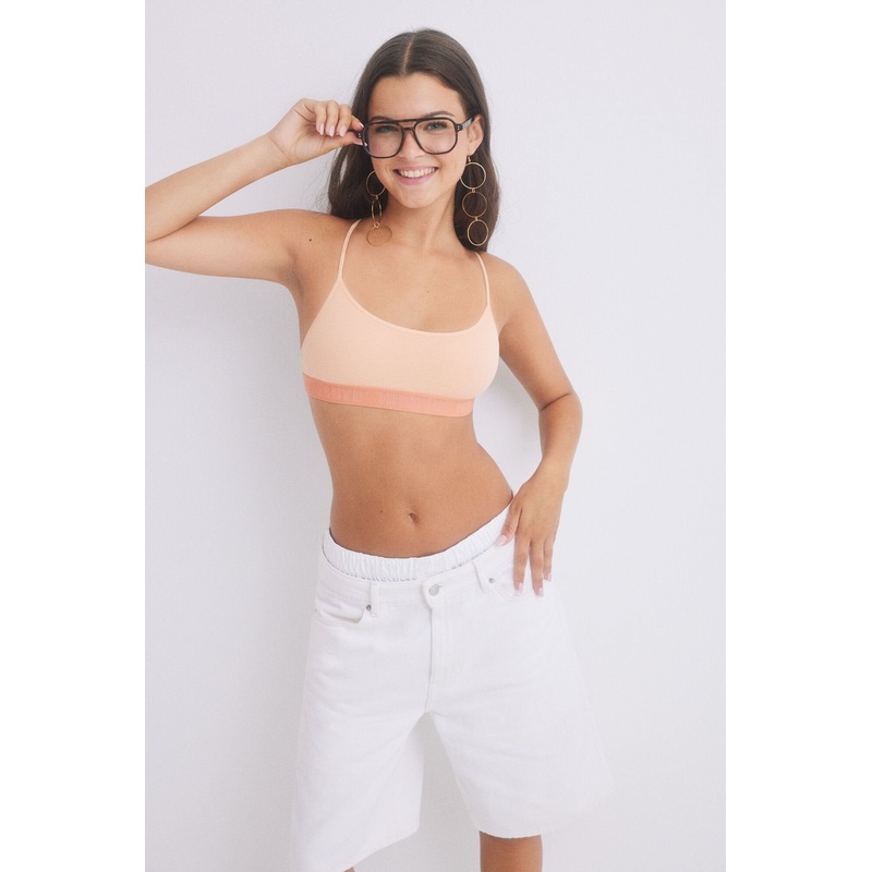 Orange Cotton Top Bra