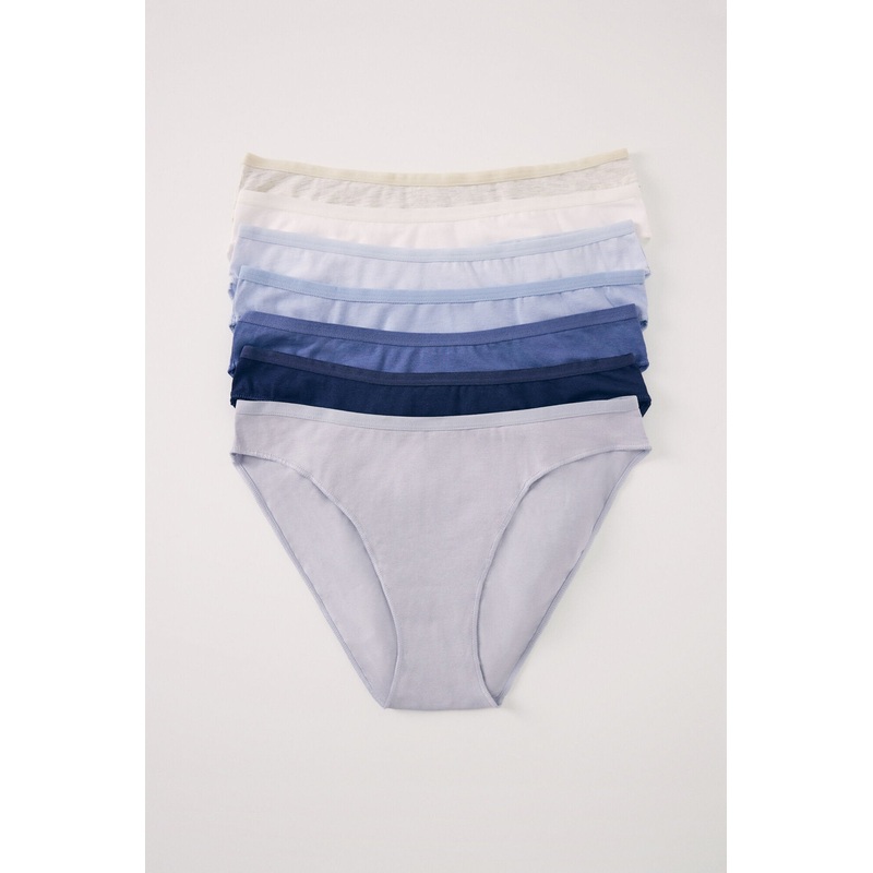 Pack Of 7 Classic Cotton Panties Blue Tones