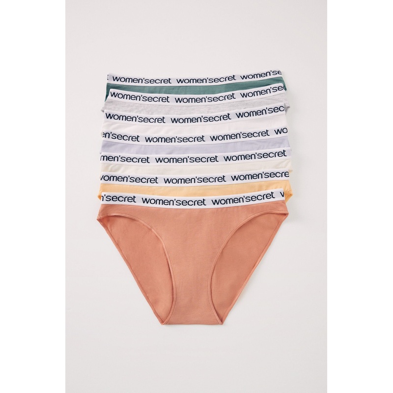 Pack Of 7 Classic Cotton Panties Natural Tones