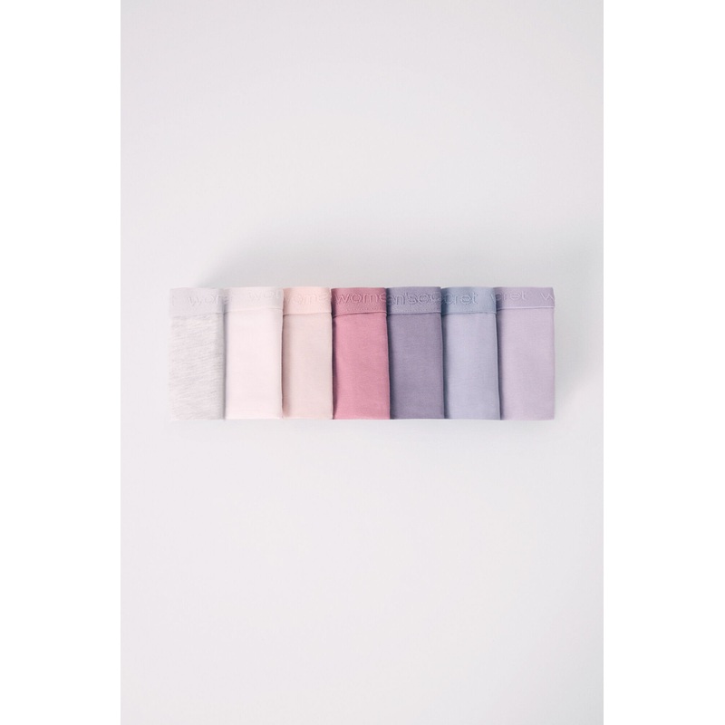 Pack Of 7 Classic Cotton Panties Pink Tones