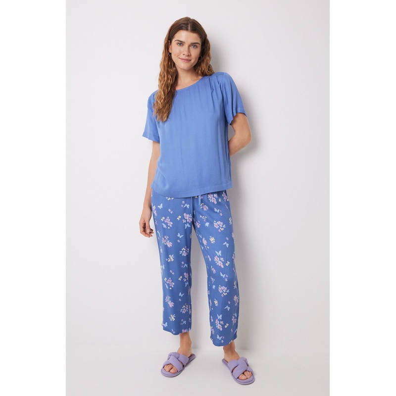 Pajama Capri Soft Touch Stamped Butterflies