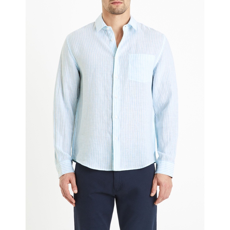 Regular Linen Shirt - Light Blue