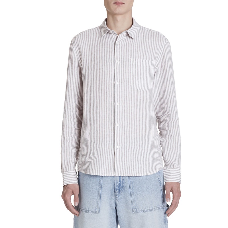Regular Linen Shirt - Taupe