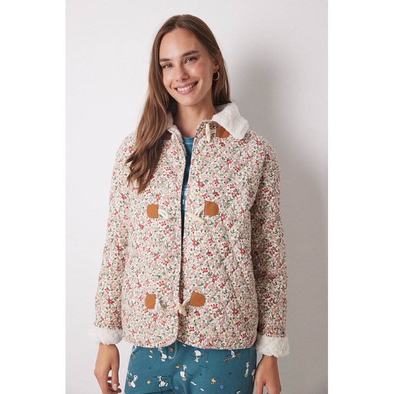 Short Coat Padded Snoopy Flowers