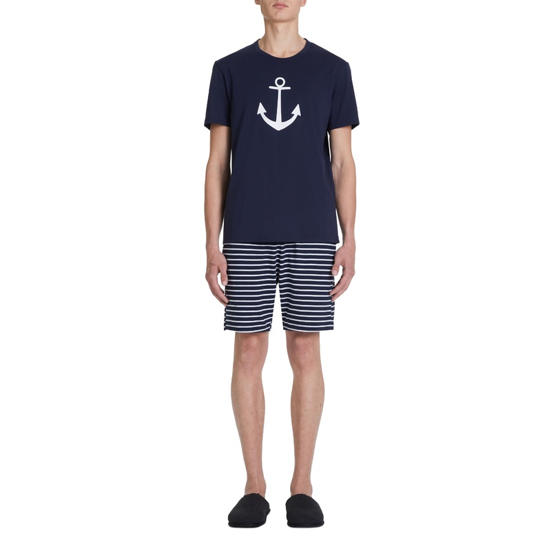 Short Cotton Pyjamas - Navy