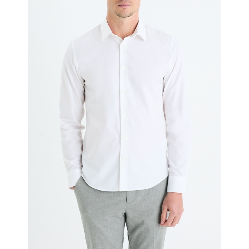 Slim Cotton Shirt - White