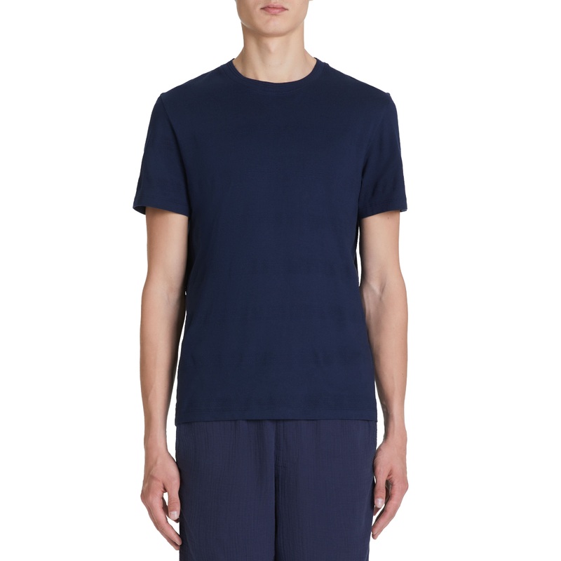 Straight Round Neck T-Shirt 100% Cotton - Navy