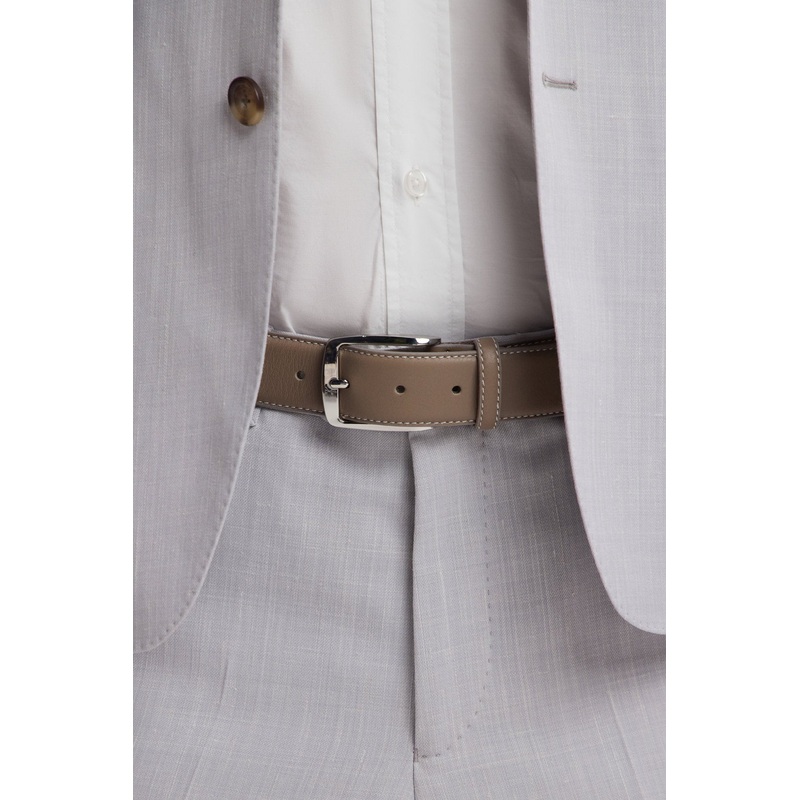 Beige Plain Rubber Elastic Belt