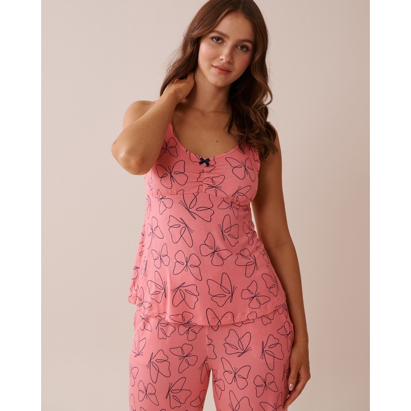 Butterfly Print Soft Jersey Cami