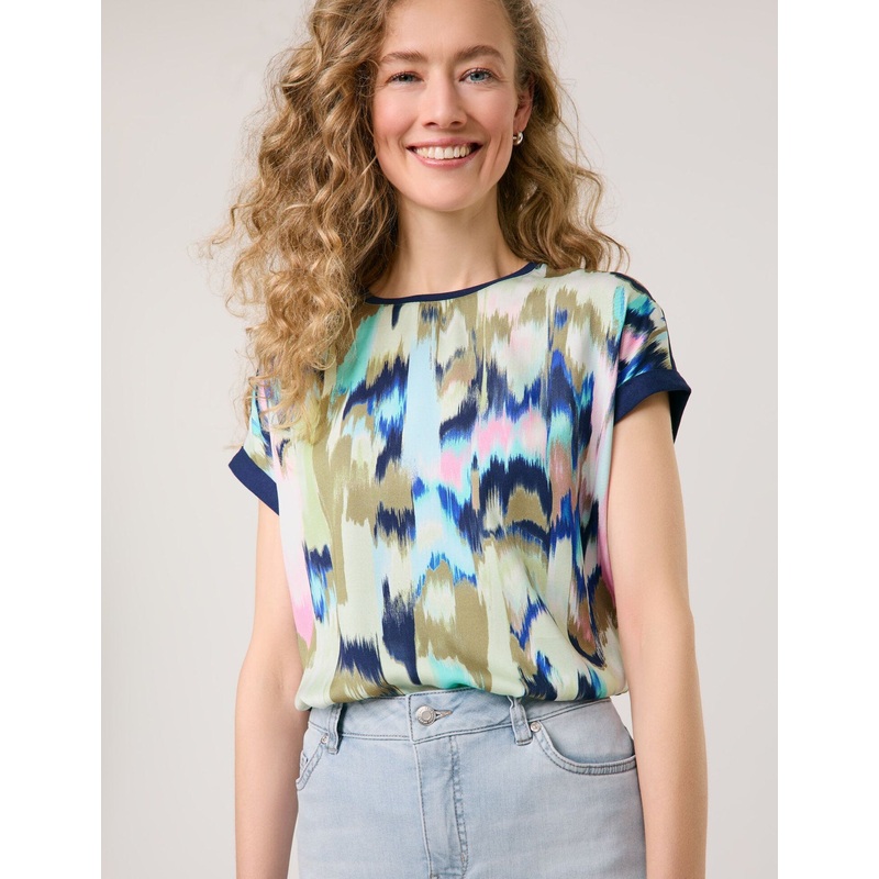 Casual Blouse Top with Fabric Panelling