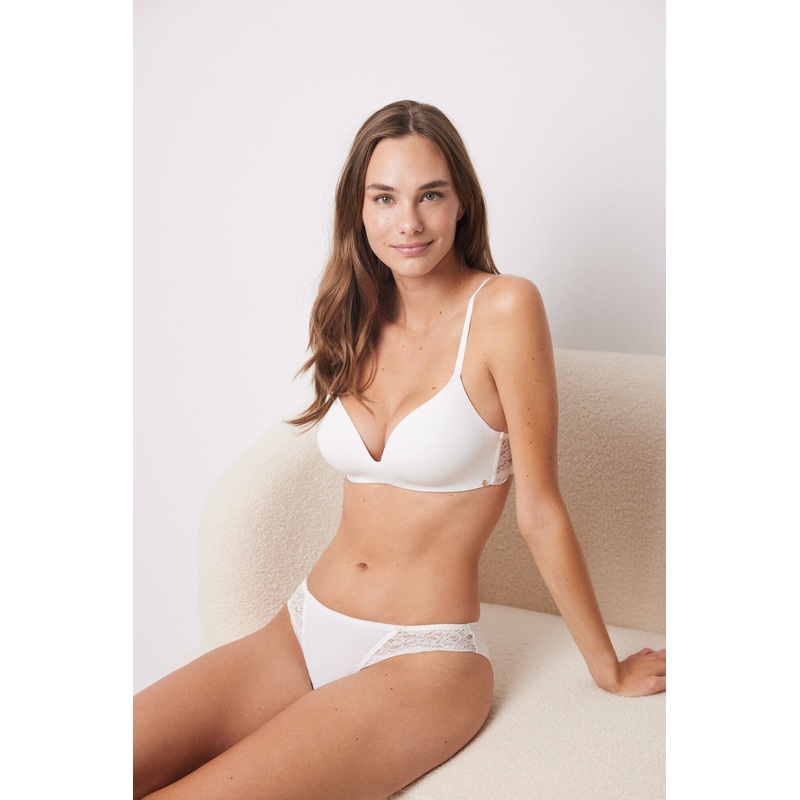 Classic Microfiber And White Lace Panty