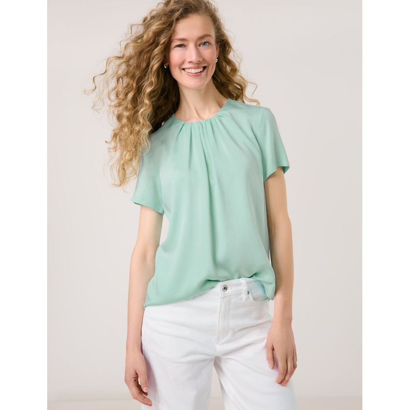 Flowing Blouse Top with Pleated Details
