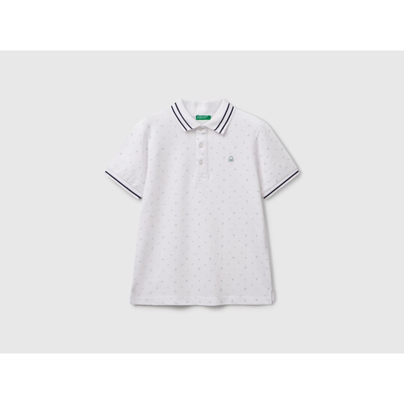 Micro Patterned Polo Shirt in Pure Cotton