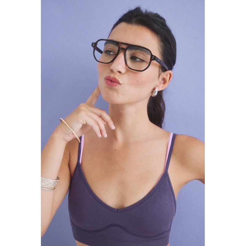 Purple Seamless Crop Bra