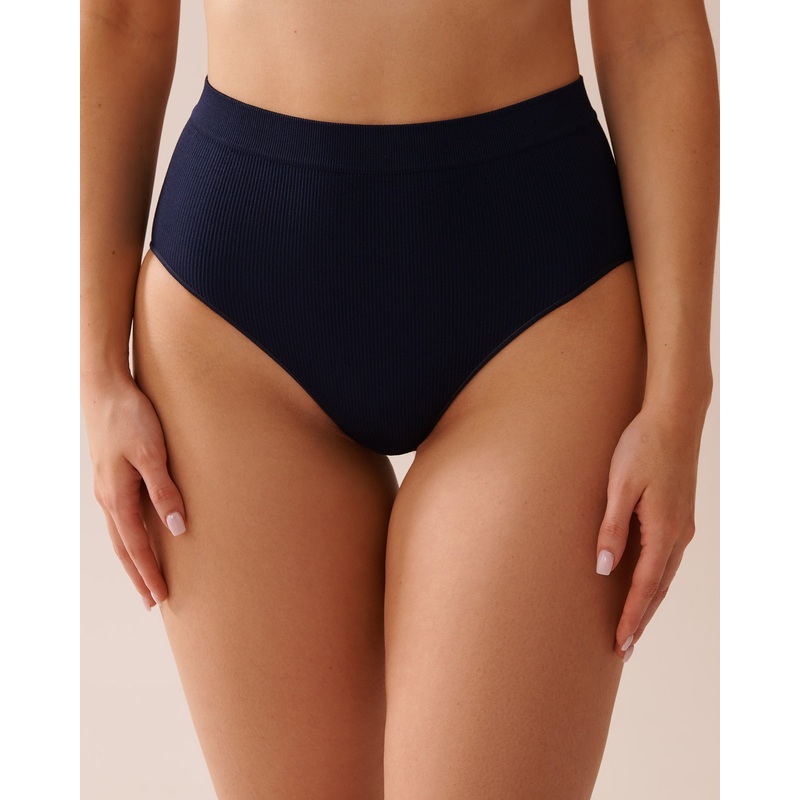 Seamless Fabric Ribbed High Waist Bikini Panty