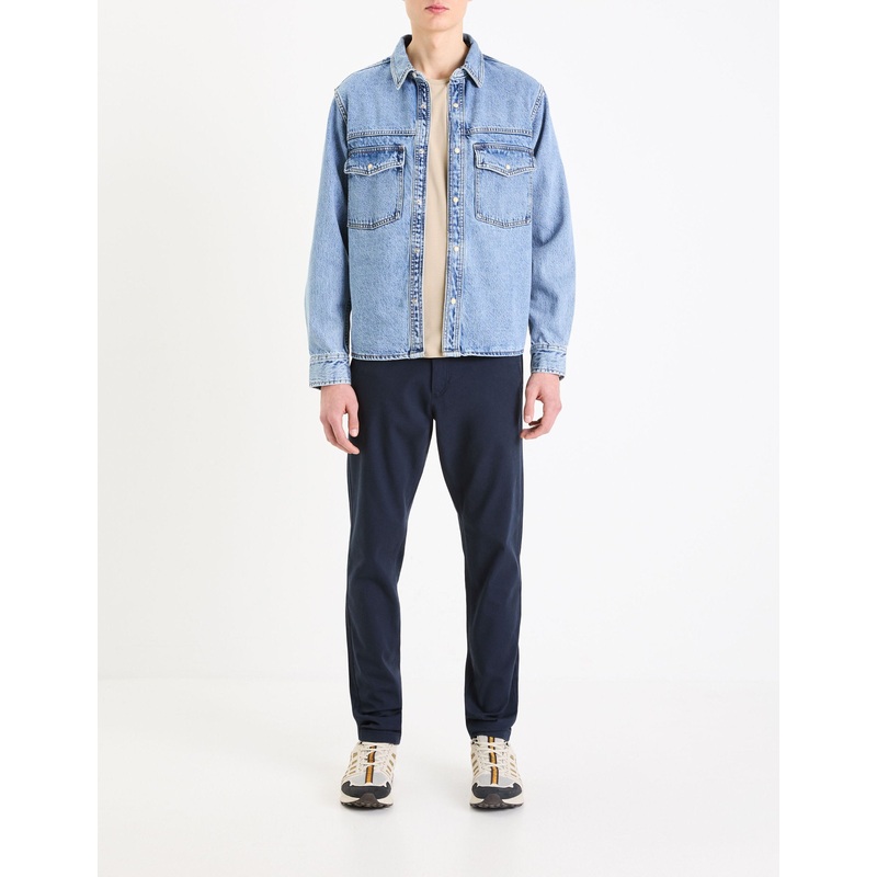 Slim Chino Pants In Stretch Cotton - Navy