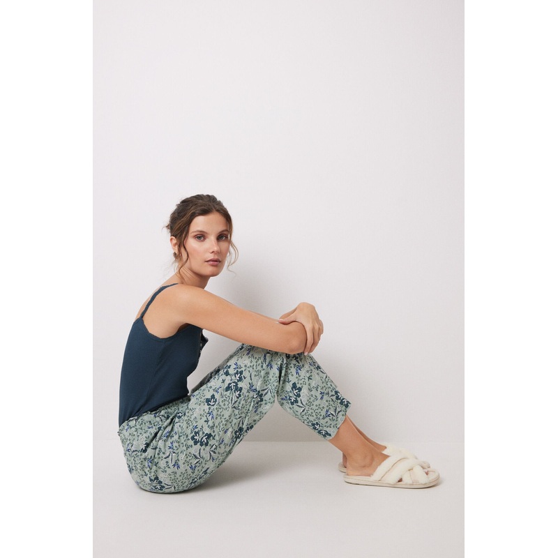 Viscous Trolley Pants Print Flowers