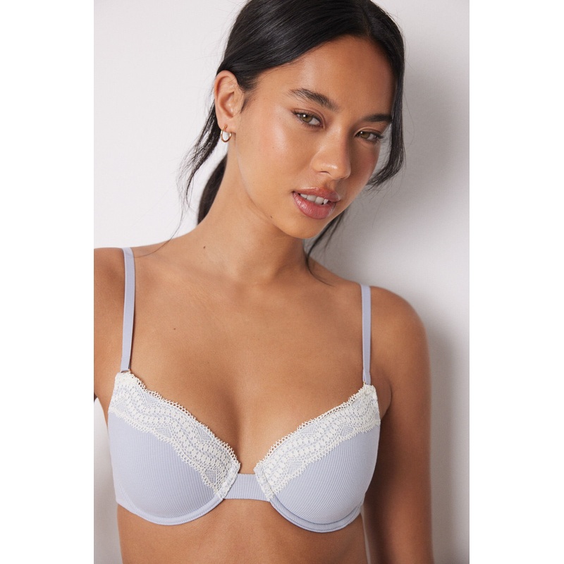 Beautiful Blue Cotton Bra In Different Cup Sizes