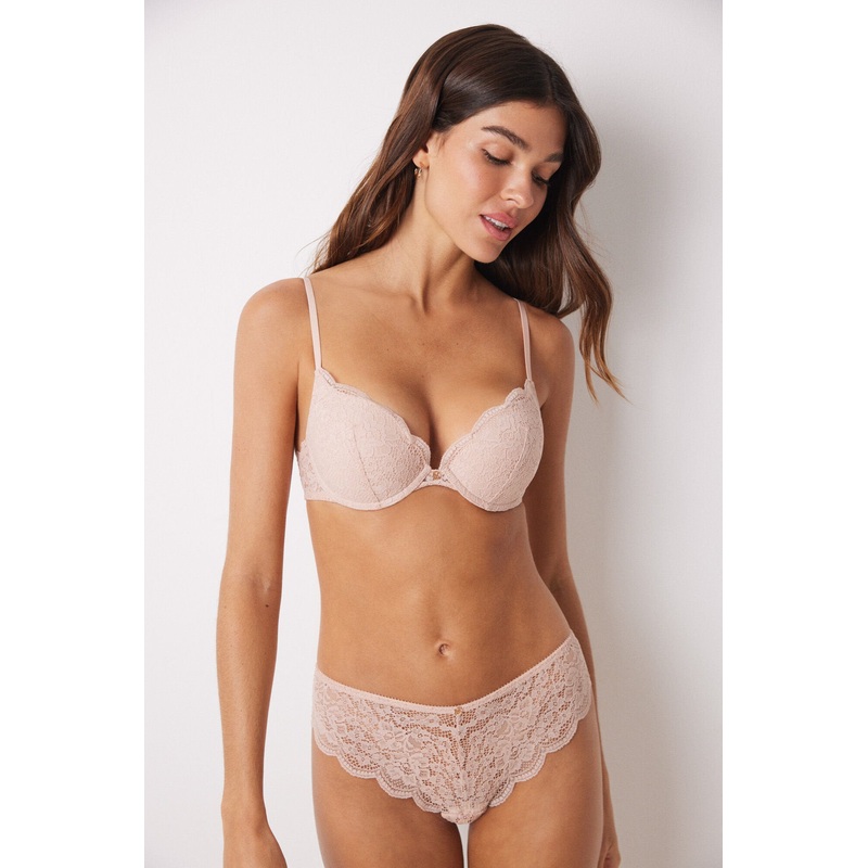 Beige Lace Brief