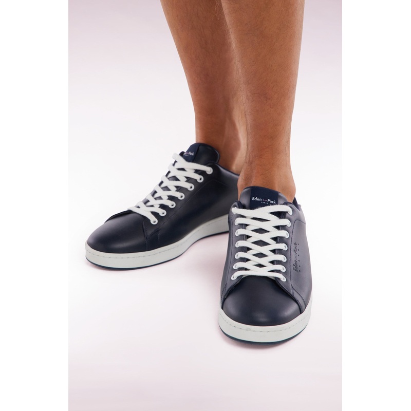 Black Leather Low-Top Sneakers