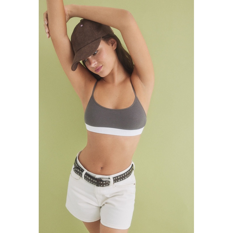 Brown Cotton Top Bra
