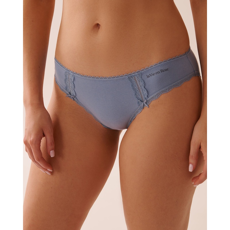 Cotton and Lace Detail Bikini Panty