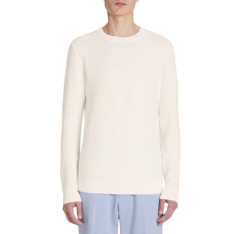 Cotton Crew Neck Sweater - Ecru