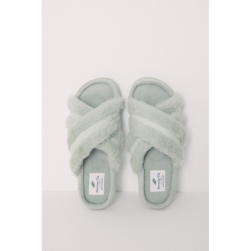 Green Padded House Slippers