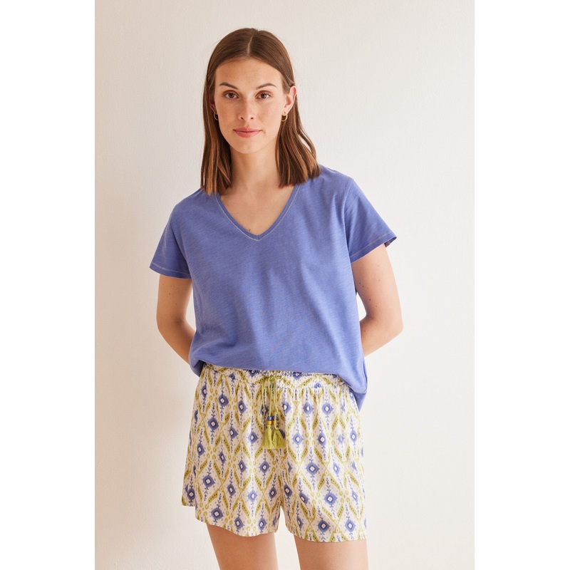 Ikat Geometric Pattern Short Pants